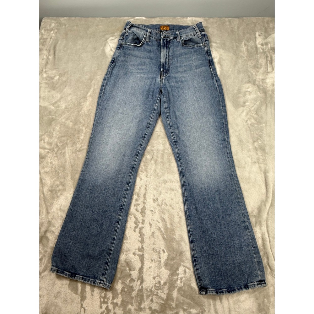 Mother The Hustler Ankle Jeans Scenic Route High Rise Flare Blue Denim 27